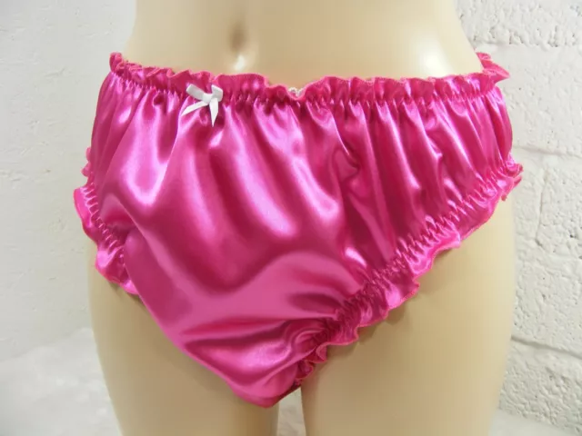 Hot Pink Cerise Satin Panties Sissy Tanga Knickers Underwear