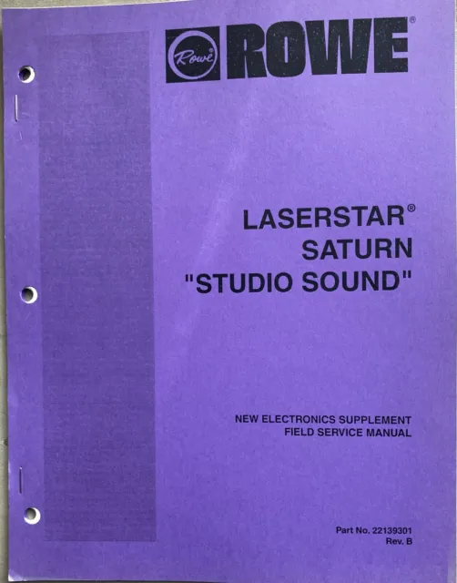 Rowe Laserstar Saturn Field Service Manual