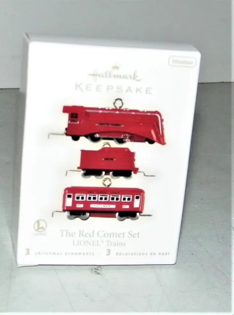 Hallmark Ornaments 2009 The Red Comet Set Miniature 3 Pc .Set Lionel Trains New