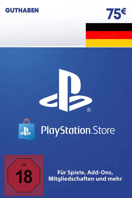 75 Euro PSN Card DE - Playstation Network Guthaben 75€ Digital Code - nur DE
