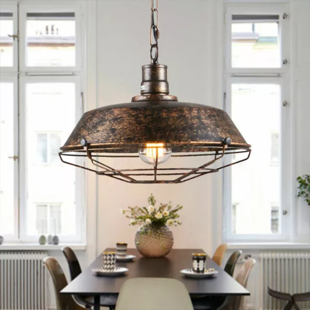 Industrial Vintage Ceiling Light Metal Retro Loft Hanging Pendant Lamp Shade..