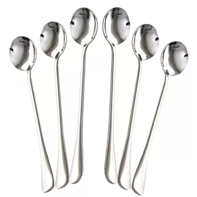 Kitchen Accessories 6Pcs Stainless Steel Soup Spoons with Long Handles
