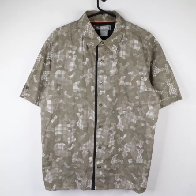 Nike ACG Grid Camo Shirt Mens M Vintage Camouflage Check Button Up Short Sleeve