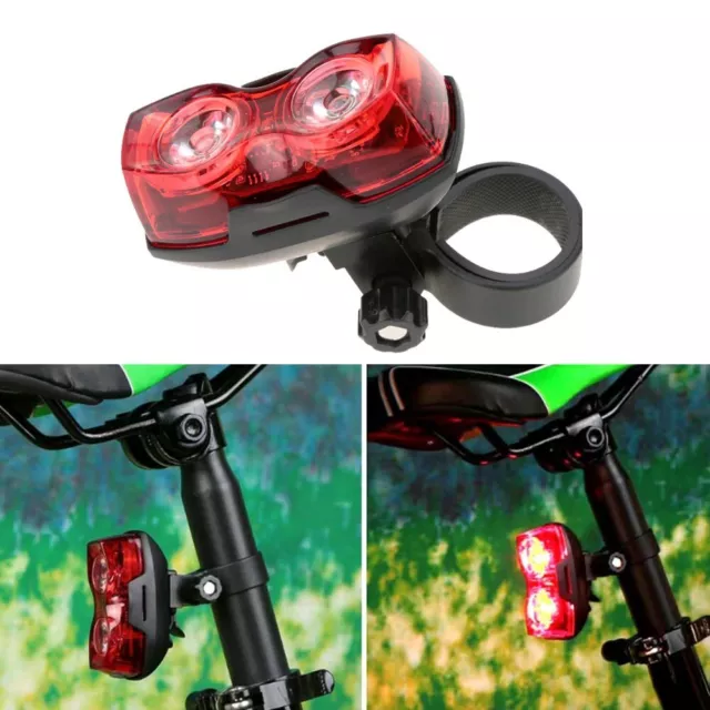 Bicycle Bright Rear Tail Hazard Light Lamp Cycling Bike Cycle Two LED Waterproof