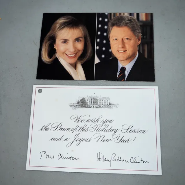 Bill & Hillary Clinton Signed White House Christmas Card