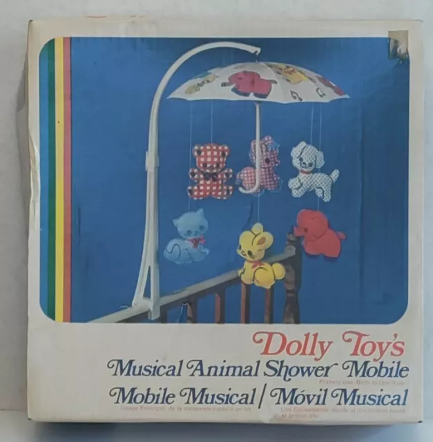 Vintage Dolly Toy's Musical Animal Shower Mobile No. 603