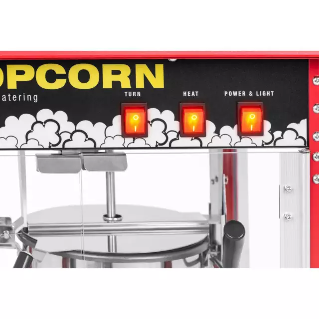 Kleine Popcornmaschine 1600 W Retro 5 kg/h Edelstahl, gehärtetes Glas, Teflon 3