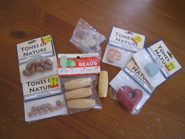 Macrame Beads Wooden Ceramic Large Medium Small Lot of 28
