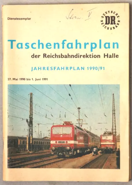 Deutsche Reichsbahn - Taschenfahrplan der Rbd Halle 1990/91 Ausgabe Mai 1990