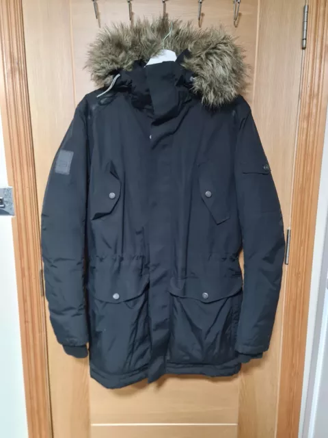 Jack & Jones Mens Tech Parka Jacket - Size Small - Down Feather