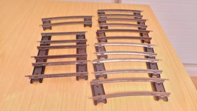 BD531: Hornby O Gauge 2 Rail Curved & Straight Half Rail Track x 10 Non Banked