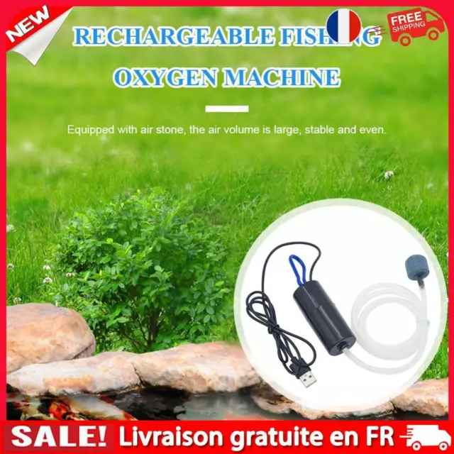 fr Aquarium Oxygen Air Pump Fish Tank Silent Air Compressor Aerator (Black)