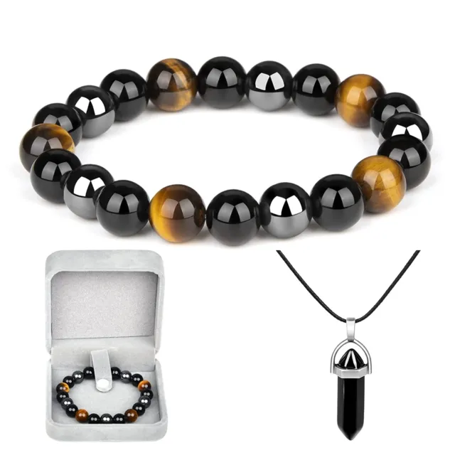 Triple Protection Bracelet 10mm Bead Spiritual Bracelets for Men Women Handmade