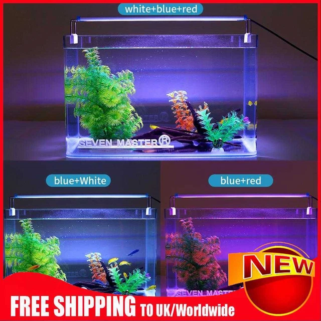 Barra de luz para acuario LED con clip para tanque de peces iluminación de crecimiento de plantas (38 cm EE. UU.)