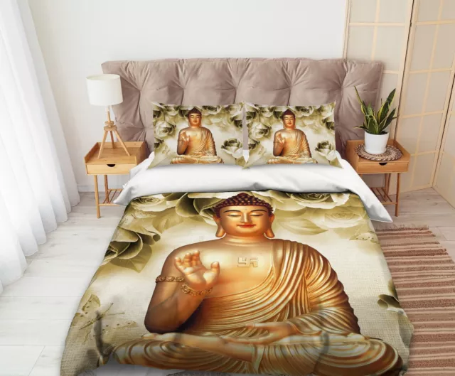 3D Rose Buddha C7234 Cama Cojín Manta Edredón Cubierta Set Amy