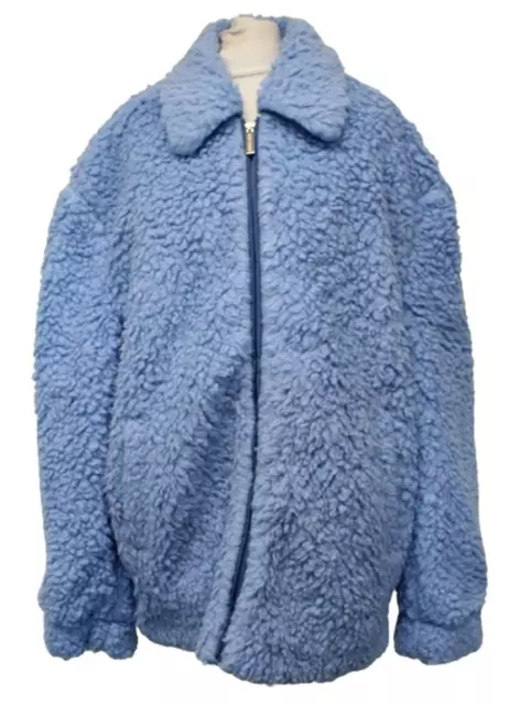 OPENING CEREMONY Ladies Blue Box Logo Embroidered Polar Fleece Jacket M  NEW 2