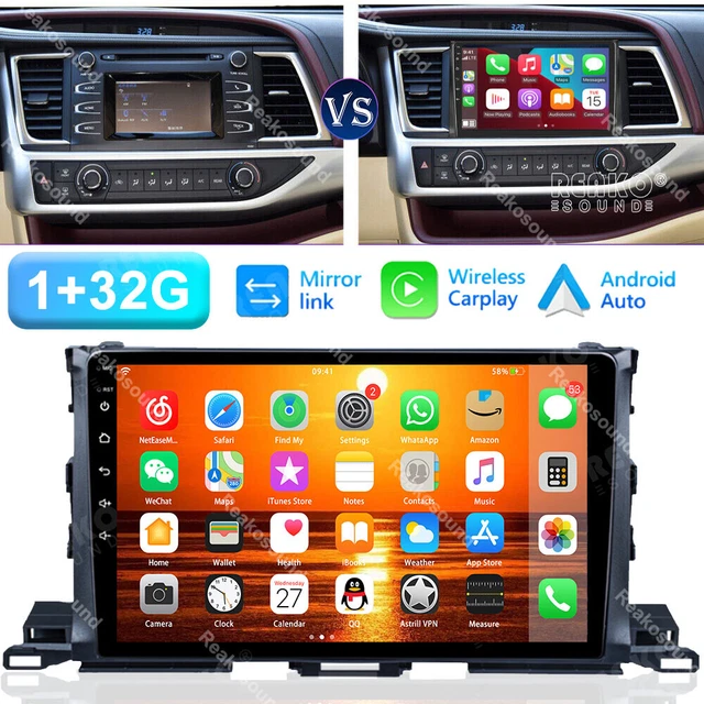 Fit For Toyota Highlander 2014-2018 Android 13 Car Stereo Radio GPS Navi CarPlay