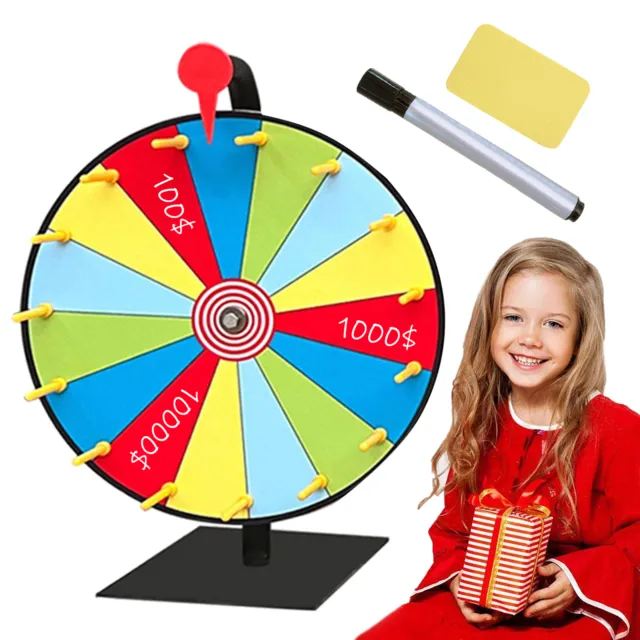 Prize Wheel Spinner Fortune Game For Shows W/ Erase Markers Eraser Easy Assembly