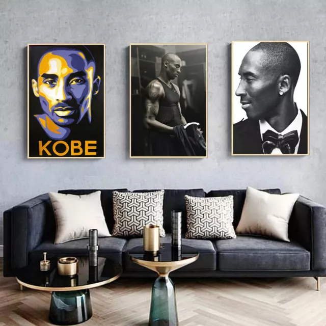 Kobe Bryant NBA LA Lakers Basketball Star Canvas Art Poster Wall Home Art Decor