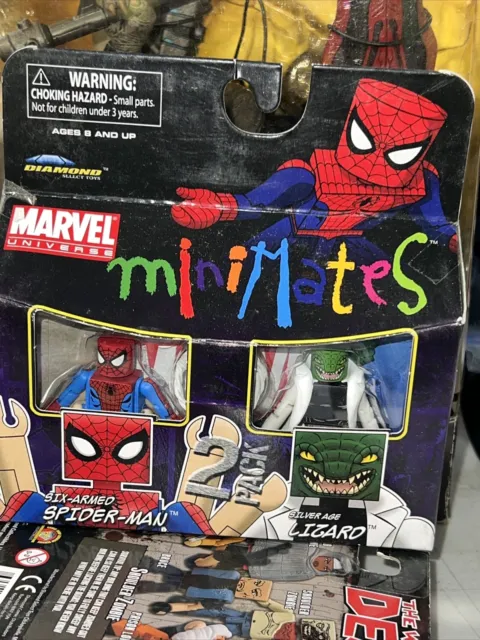2010 Marvel Minimates Spider-man Vs Lizard 2” Figure Set Diamond Select Toys