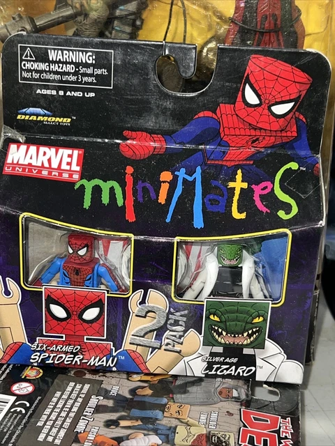2010 Marvel Minimates Spider-man Vs Lizard 2” Figure Set Diamond Select Toys