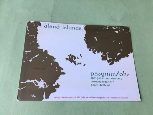 Vintage QSL Radio communication card Aland  Islands Ref 52704