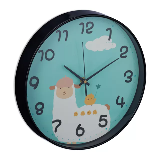 Orologio analogico parete Ø 29,5 cm muro cameretta bambini numeri lama alpaca