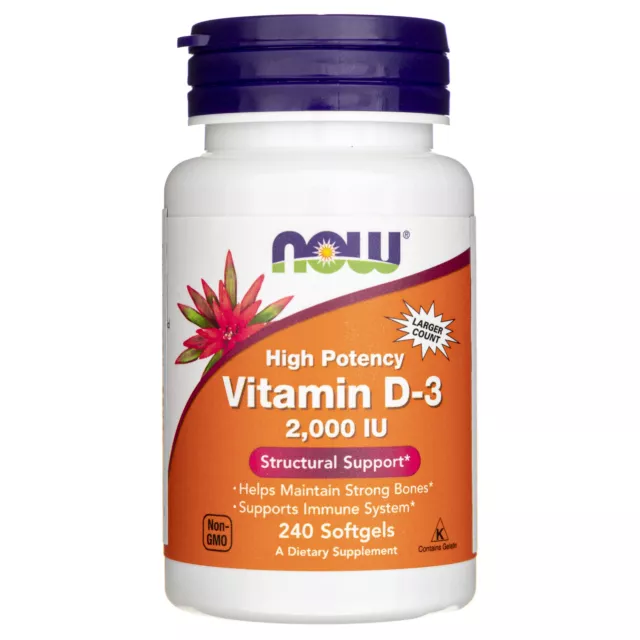 Now Foods Vitamine D3 2000 IU, 240 capsules