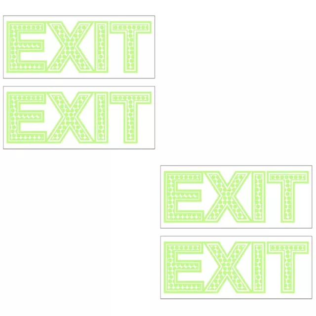 4 Sheets Exit Sign Glow In The Dark Exit Signs Exit Signs For Business