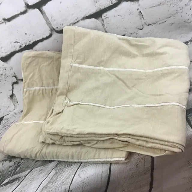 Martha Stewart Collection 24” Square Pillow Shams Set Of 2 Beige Khaki Cotton