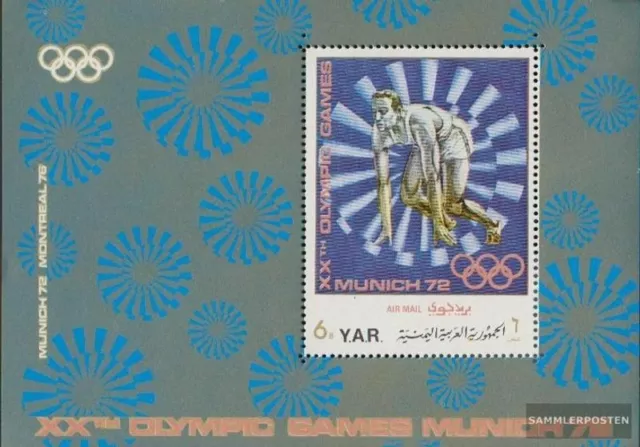 Yemen del Nord (Arab Repubblica.) Block 175 (completa edizione) MNH 1971 Olympic