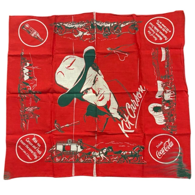 VINTAGE 1950'S WESTERN Kit Carson Coca-Cola Premium Red Coke