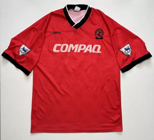 ORIGINAL MATCHWORN/ISSUE QPR 1994/95 Away Football Shirt Yates 4 LARGE CLUBHOUSE