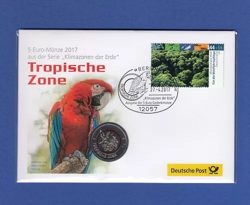 Deutschland 2017 Numisbrief 5 Euro - Tropische Zone - Prägestätte G - stgl.