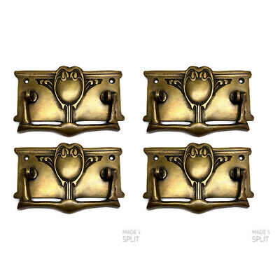 6 heavy DECO handles door brass furniture antiques age old style pull A10 largeB 3