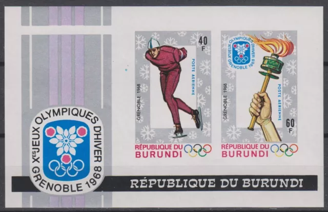 Olympiade 1968 - Eisschnellauf - BURUNDI - Block ungez. postfrisch