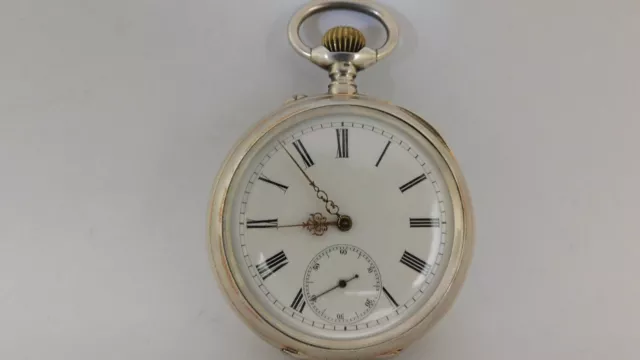 Orologio da tasca argento Funzionante Taschenuhr silver pocket watch Working V12