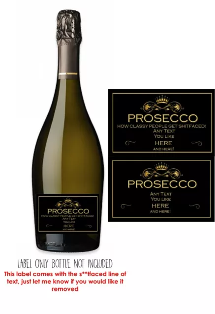Funny/rude/PERSONALISED PROSECCO LABEL.Engagement Birthday Anniversary Wedding