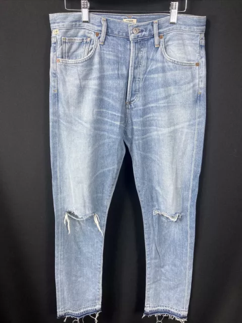 $248 Citizens Of Humanity Jeans 28 Liya High Rise Classic Fit Crop in Torn