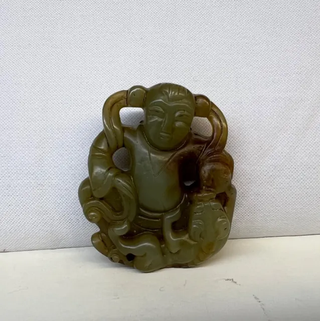 chinese antique jade carving. qing thru ming. 2 1/4 inches
