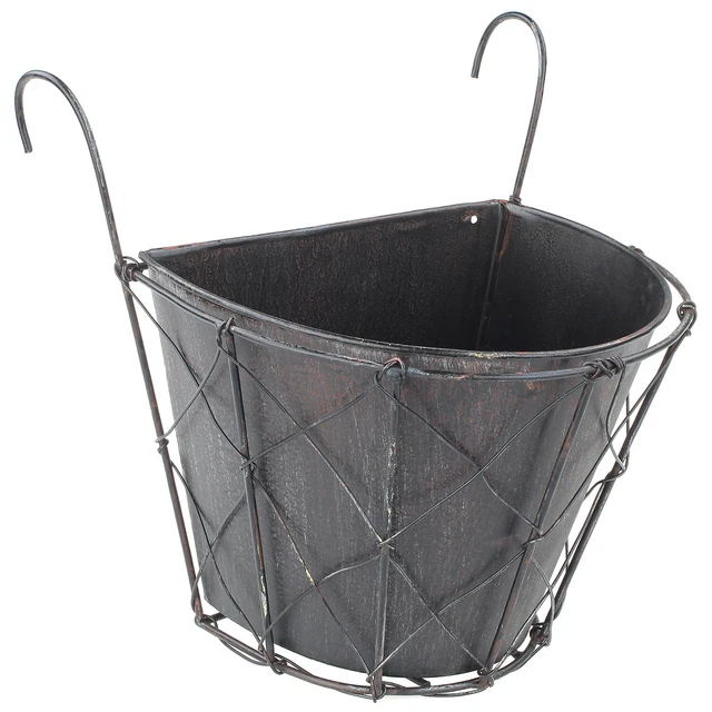 Balkontopf Metall Blumentopf Pflanzen-Korb Balkon Geländer Pflanzgefäß Garten