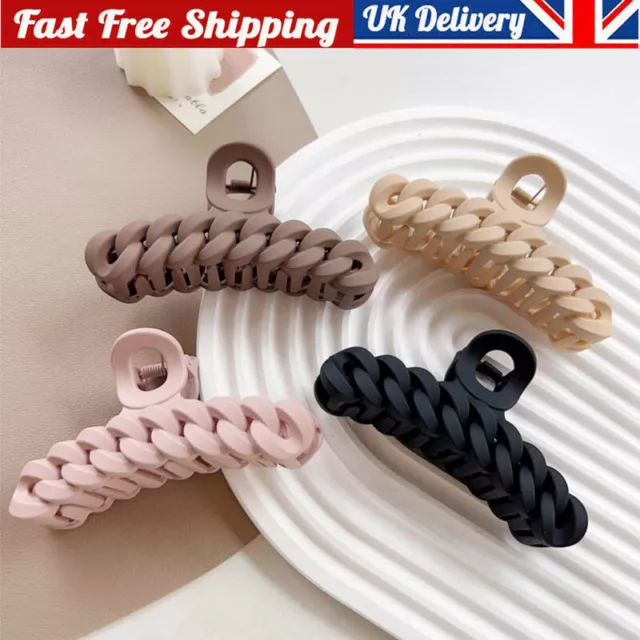 4PCS Large Thick Hair Clips Womens Strong Traditional Clip Claw Jaw Clamp Grip