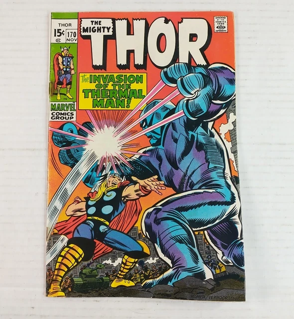 Mighty Thor # 170 Marvel Comics 1969 Invasion of the Thermal Man Jack Kirby