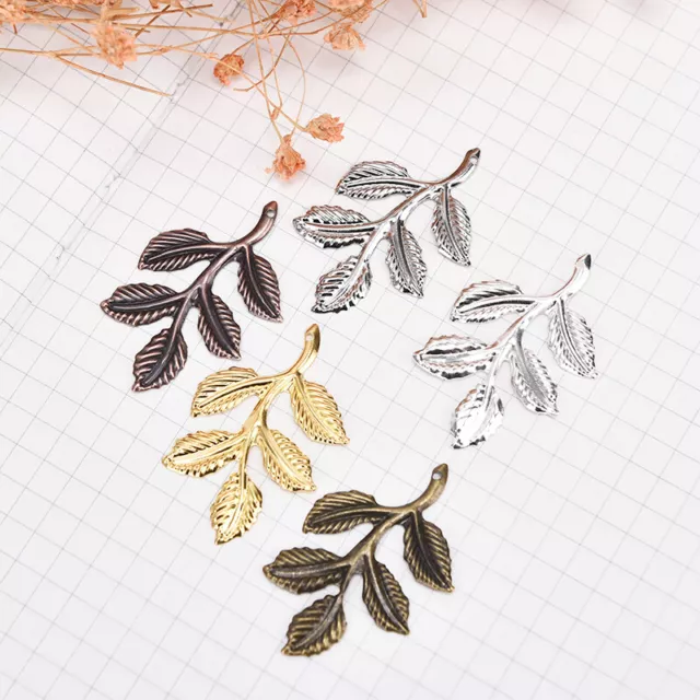 30pcs/set Leaf Filigree Wraps Connectors Metal Charm DIY Findings Jewelry Mak Sb