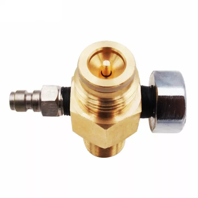 M18x15 Thread CO2 Tank Pin Valve with Silver Stainless Steel Finish 3