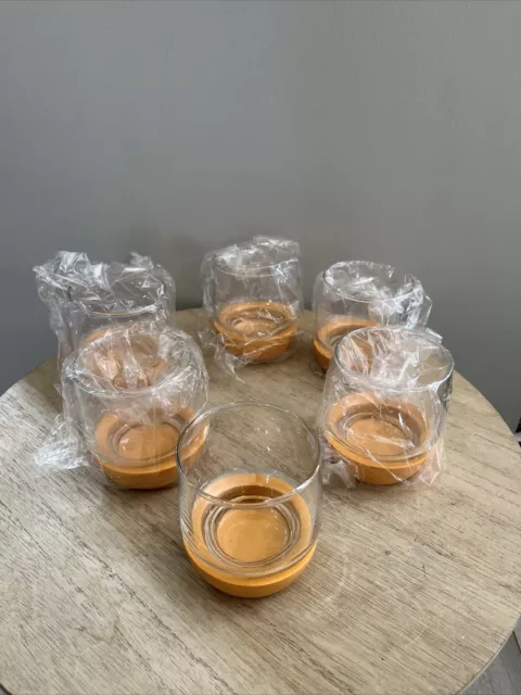 Lot de 6 Verres et 6 Sous Verres en bois Cocktail Scandinave 20cl