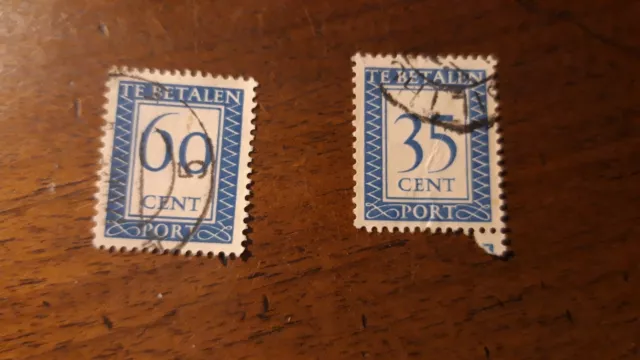 Timbre taxe Pays Bas Hollande Te Betalen postage due 35 et 60 cent Netherlands