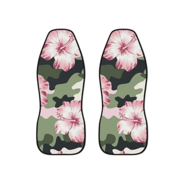 Car Seat Covers pink hibiscus flower camouflage