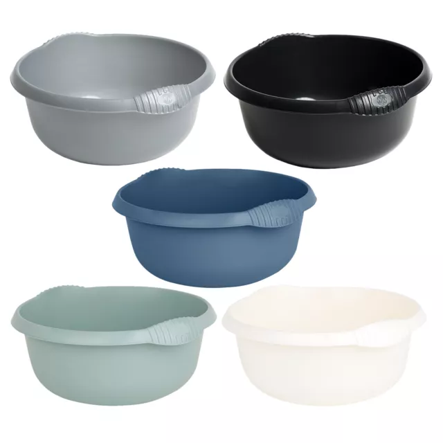 [Set of 2] Round Washing Up Bowl 32cm Stackable Wash Tub for Kitchen Sink Basin