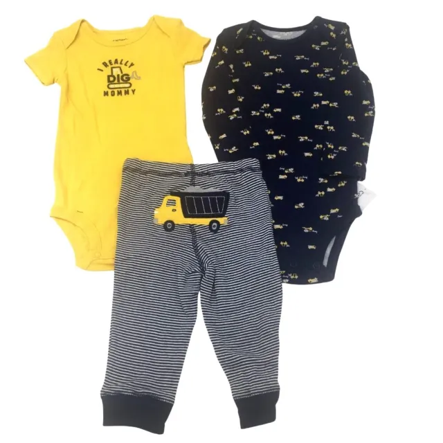 New Carter's Baby Boys Clothes Outfit 3 Piece Bodysuits and Pants Set Infants NB